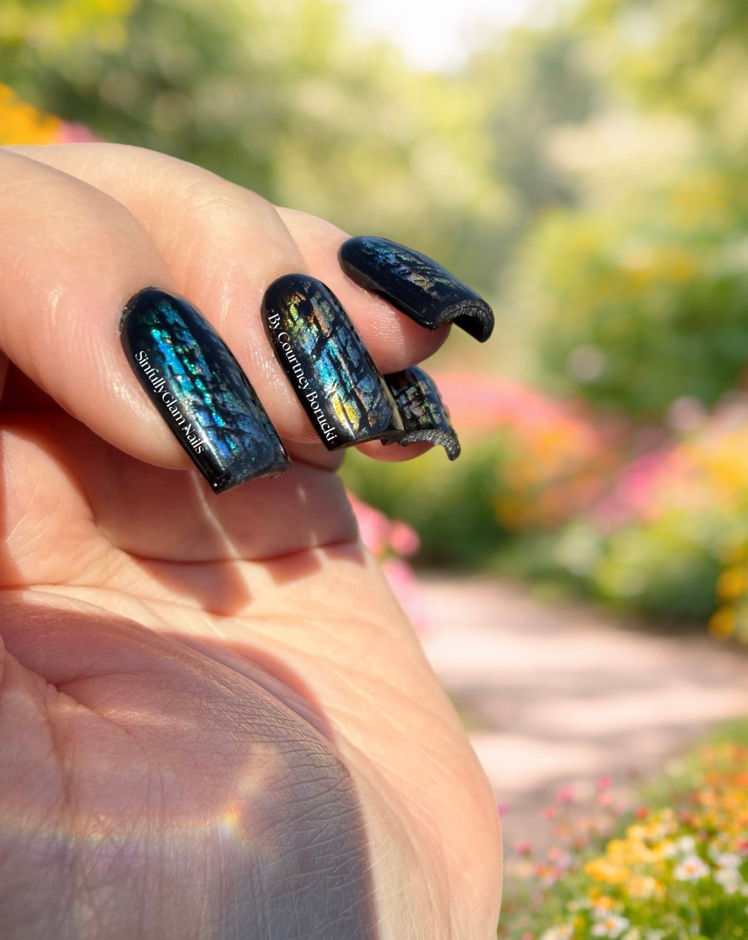 Labradorite Press On Nails *PLEASE READ FULL DESCRIPTION*