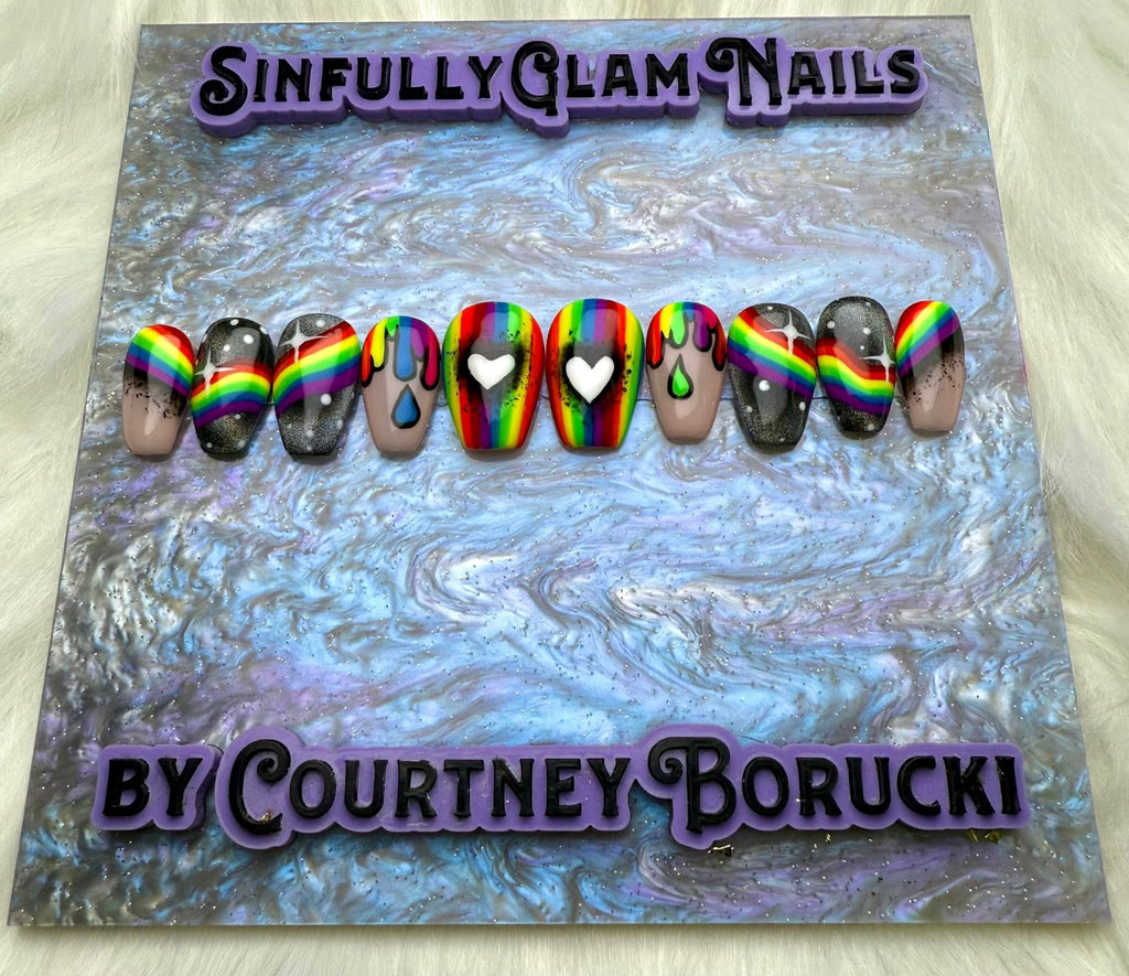 Feeling The Love: Rainbow & Pride Press On Nails *PLEASE READ DESCRIPTION*