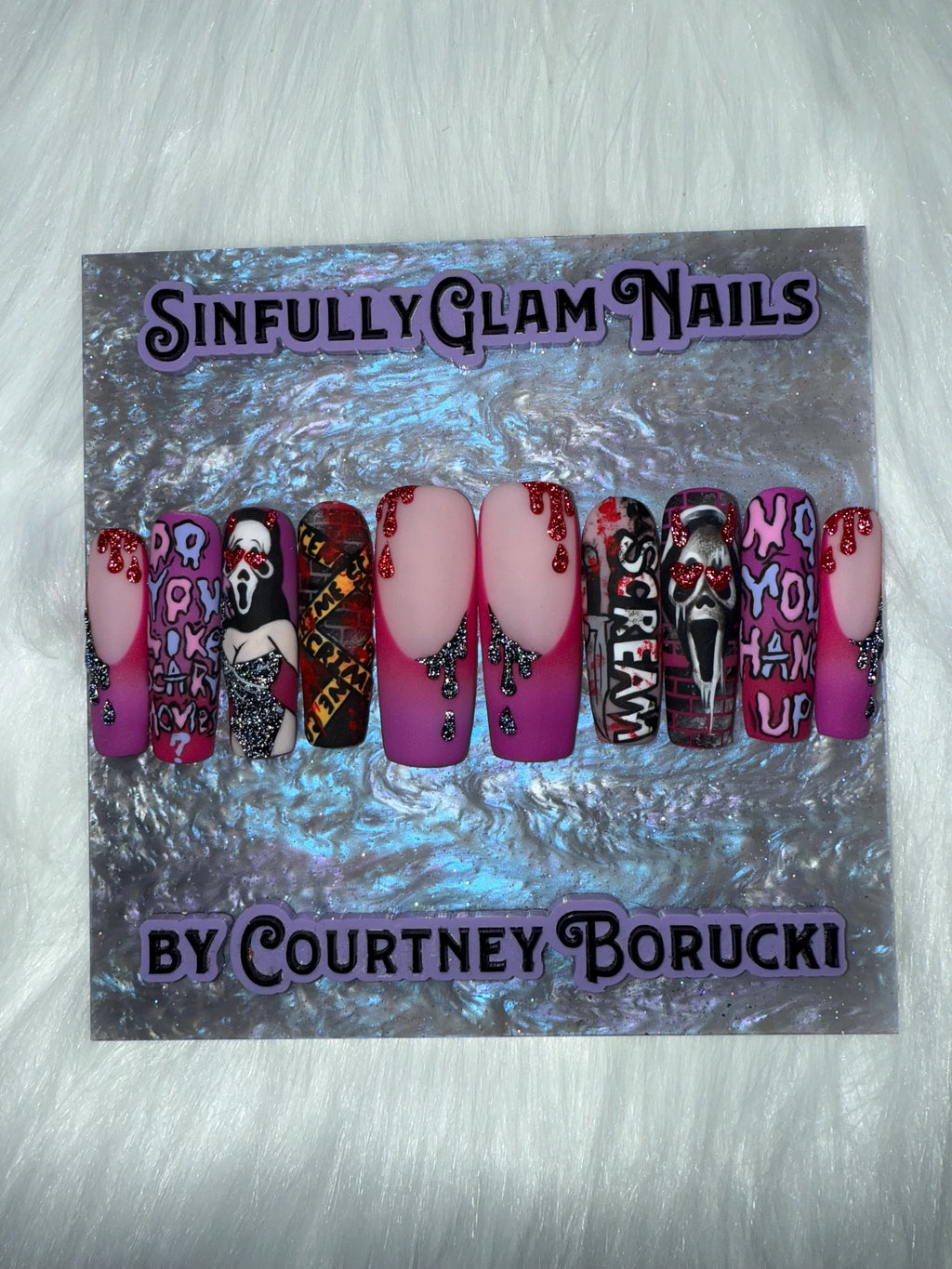 Pinup GhostFace Press On Nails *PLEASE READ FULL DESCRIPTION*
