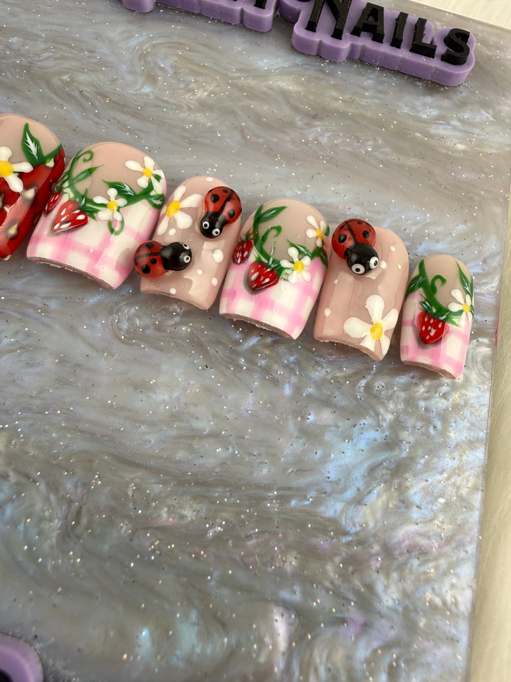 Strawberry Fields Press On Nails * PLEASE READ DESCRIPTION*