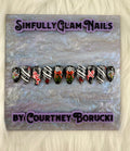 Midnight Peppermint Swirl Press On Nails *PLEASE READ FULL DESCRIPTION*