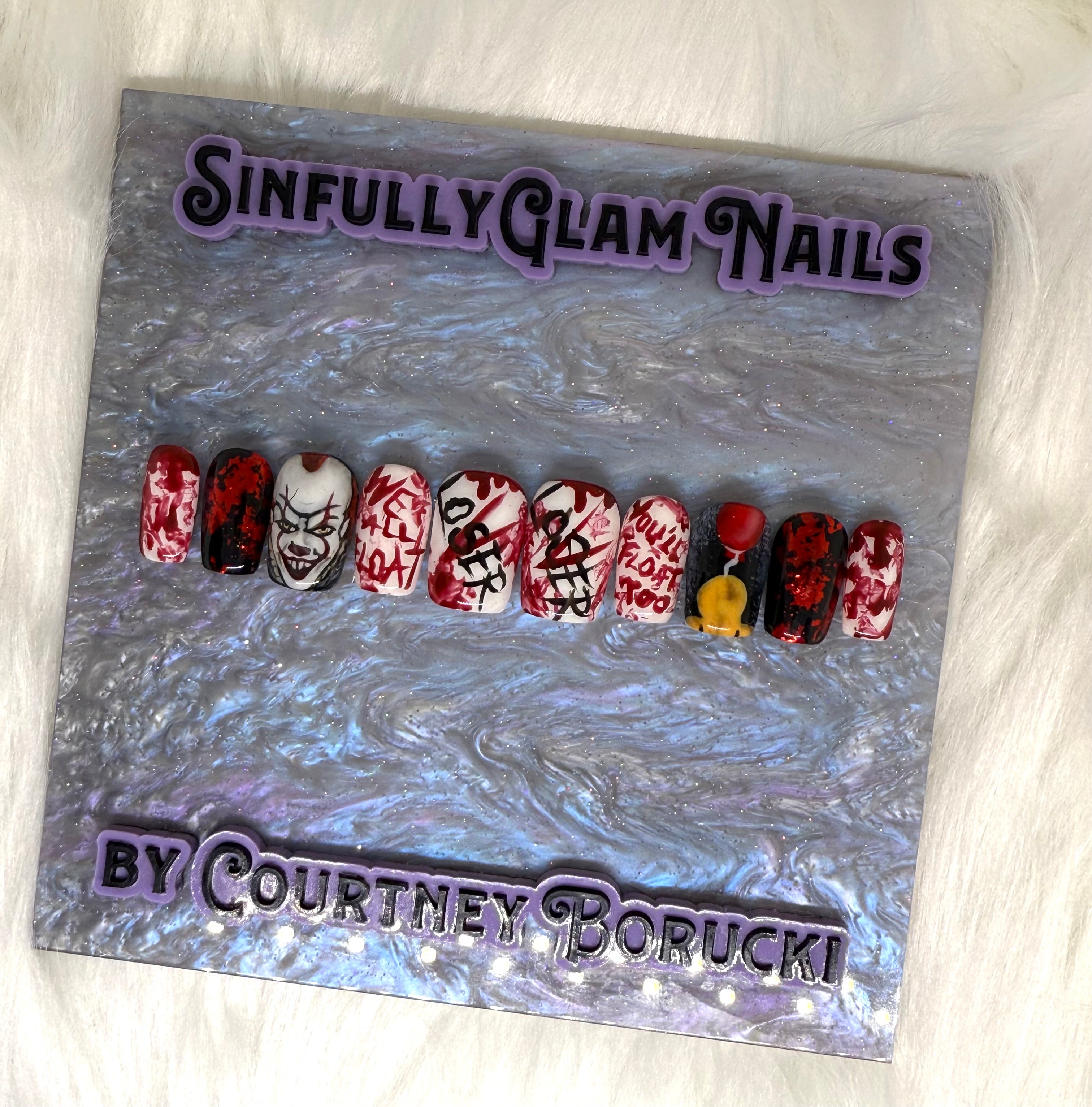 You'll Float Too Press On Nails *PLEASE READ FULL DESCRIPTION *