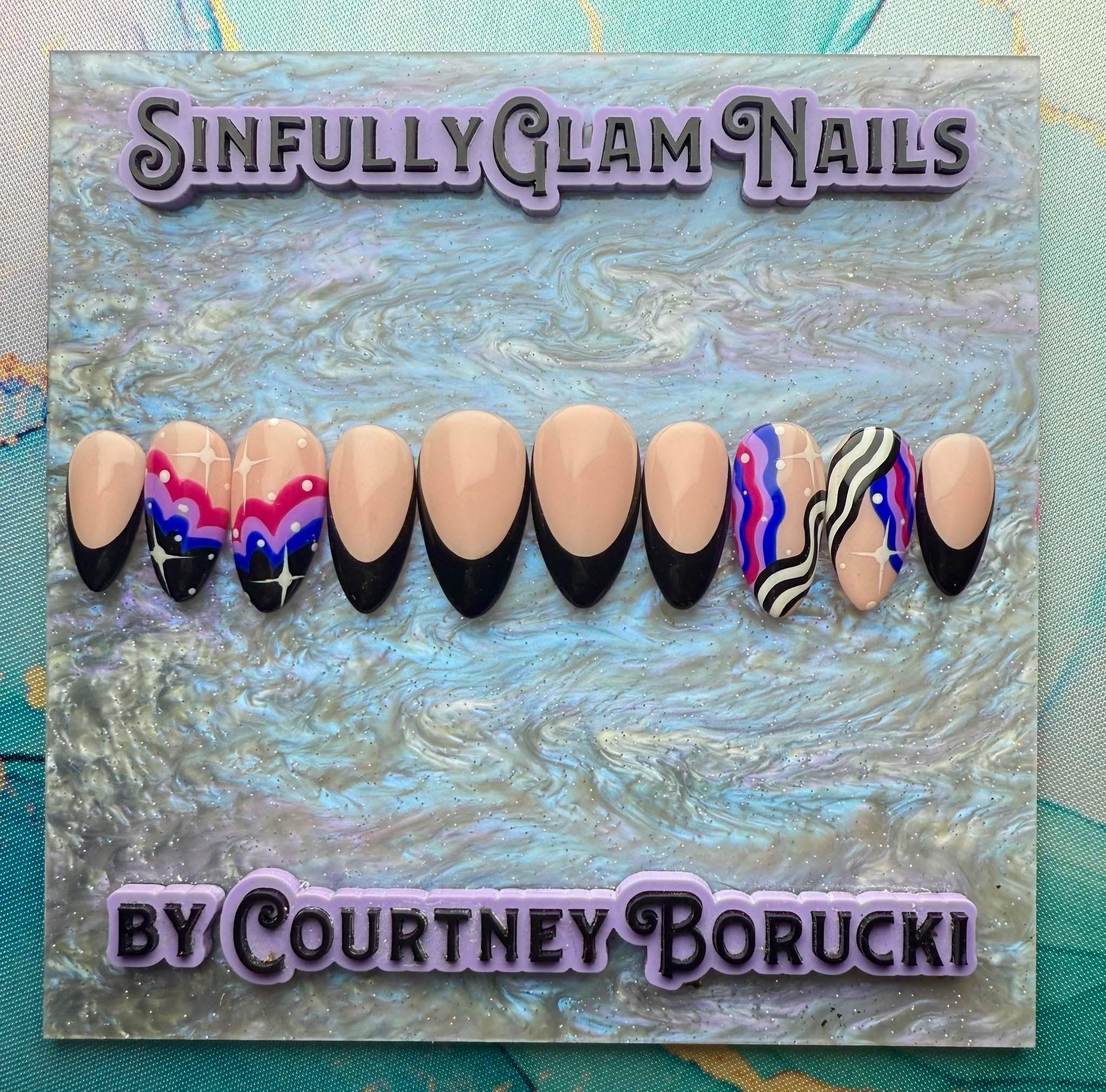 Pride Bi Frenchies Press On Nails *PLEASE READ DESCRIPTION*