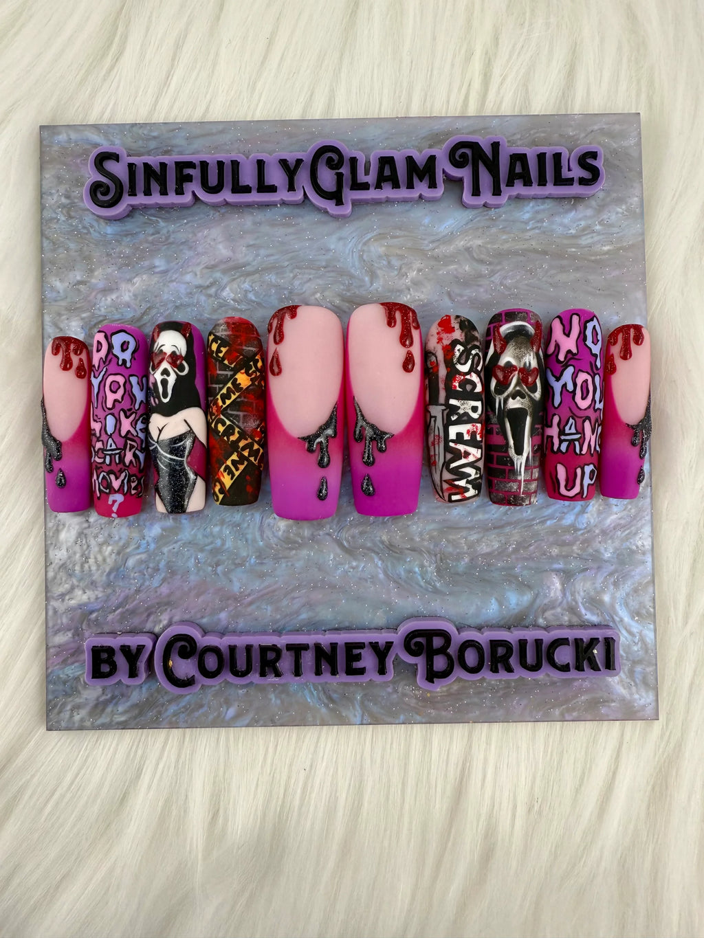 Pinup GhostFace Press On Nails *PLEASE READ FULL DESCRIPTION*