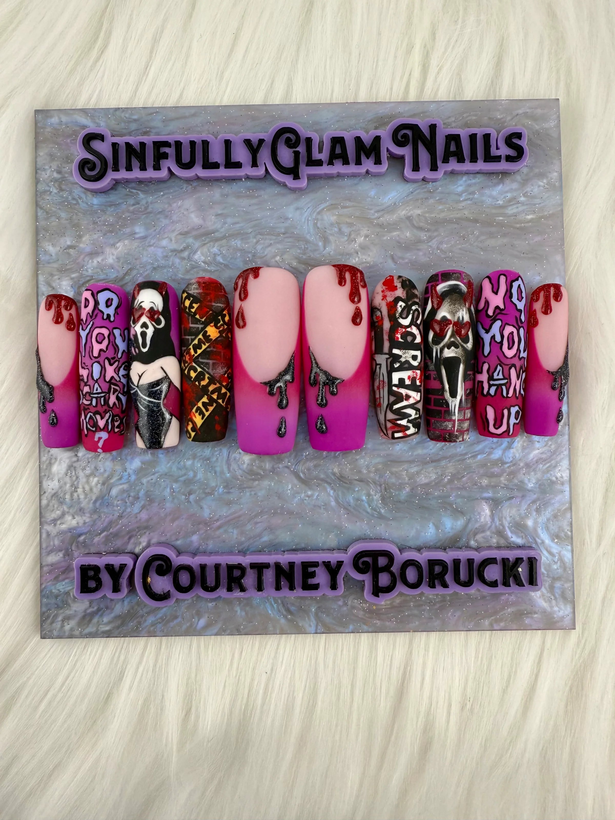 Pinup GhostFace Press On Nails *PLEASE READ FULL DESCRIPTION*