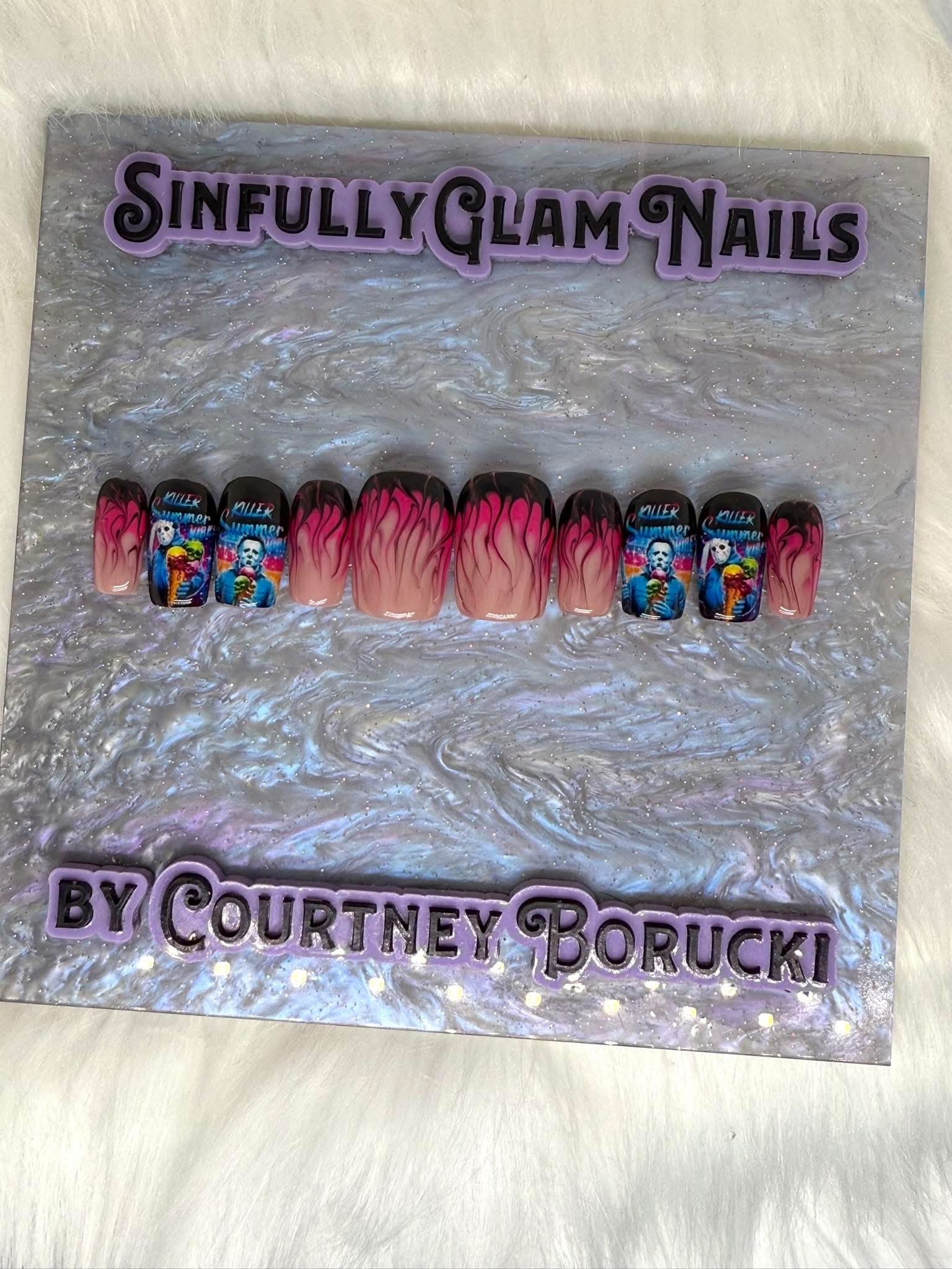 Killer Summer Horror Press On Nails *PLEASE READ DESCRIPTION*
