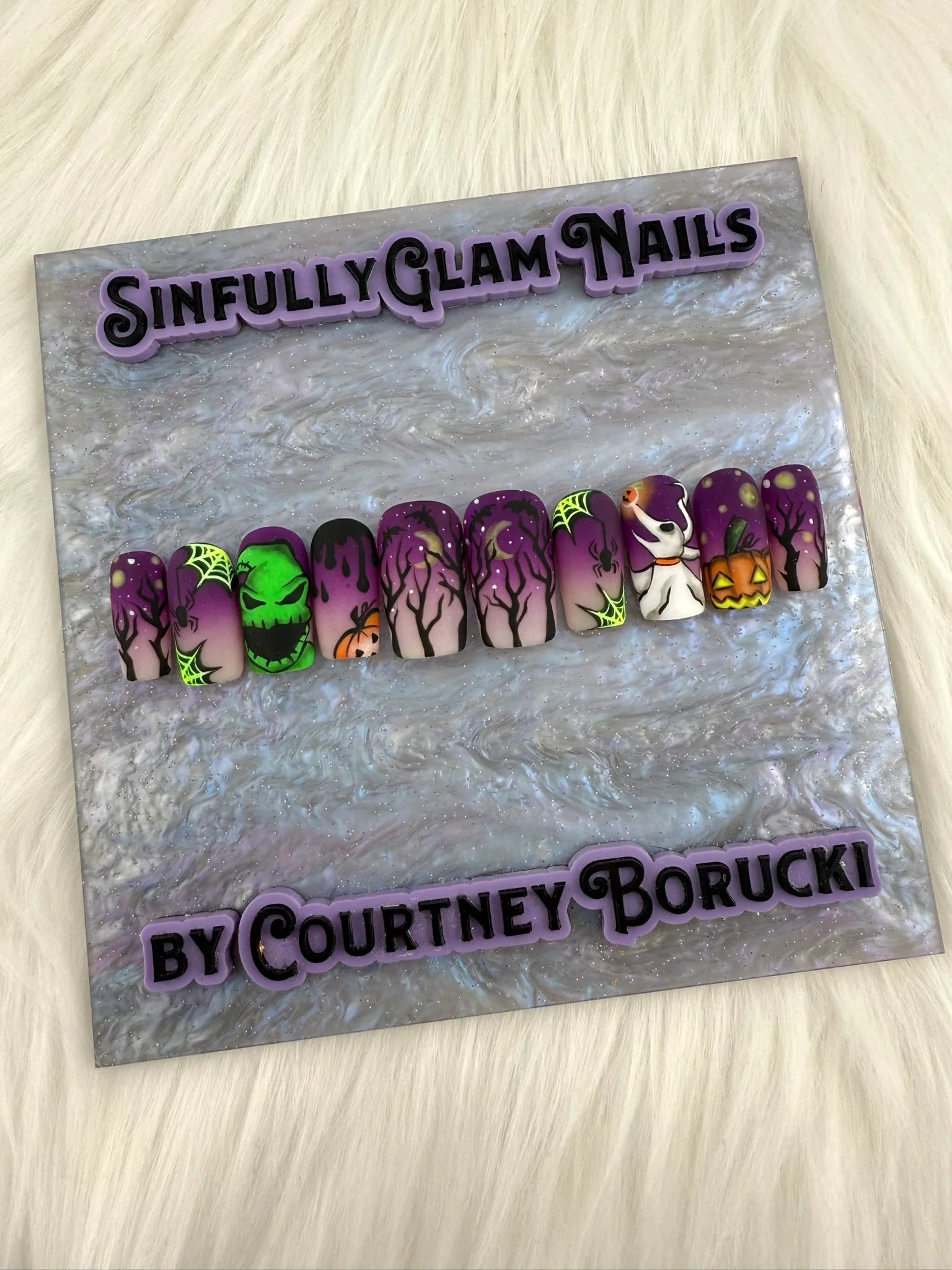 Oogie In The Night Press On Nails *PLEASE READ FULL DESCRIPTION *
