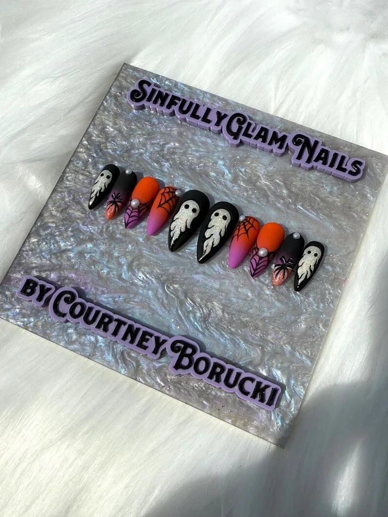 Lil' Spookies & Spiderwebs Press On Nails *PLEASE READ FULL DESCRIPTION*