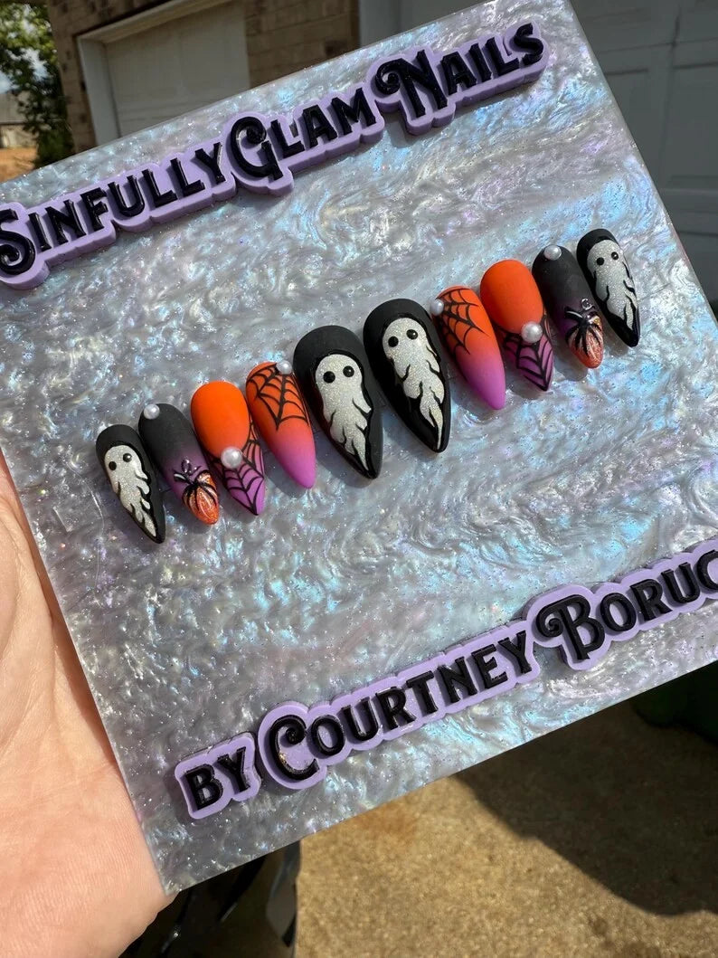 Lil' Spookies & Spiderwebs Press On Nails *PLEASE READ FULL DESCRIPTION*