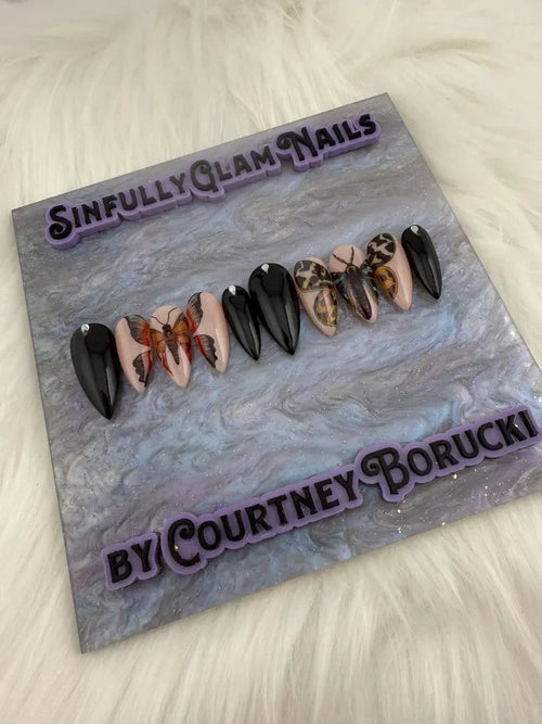Elegant Moths Press On Nails *PLEASE READ FULL DESCRIPTION*