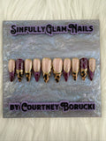 Burgundy Animal Print Press On Nails *PLEASE READ FULL DESCRIPTION*