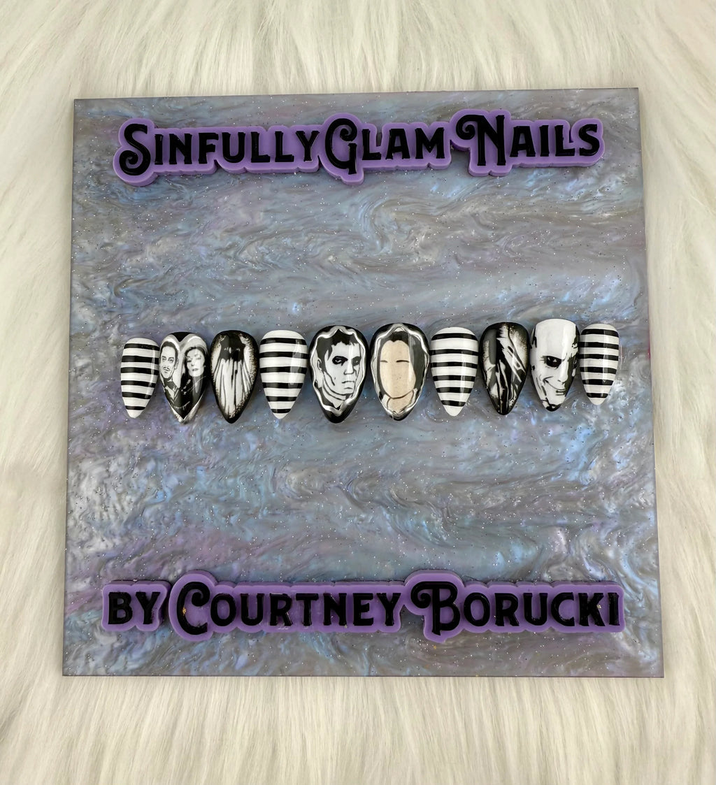 Addams Family Press On Nails *PLEASE READ FULL DESCRIPTION*