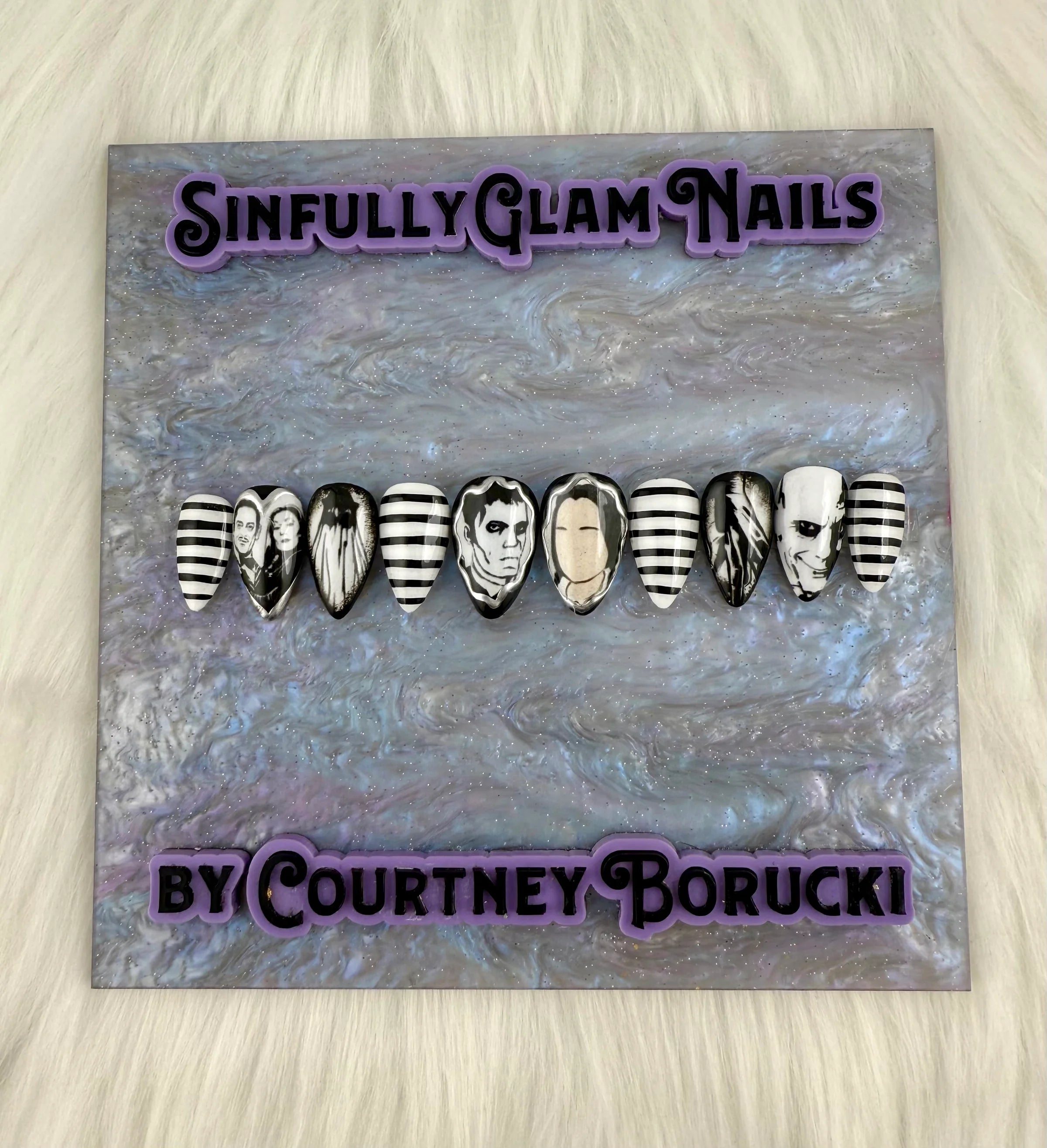 Addams Family Press On Nails *PLEASE READ FULL DESCRIPTION*