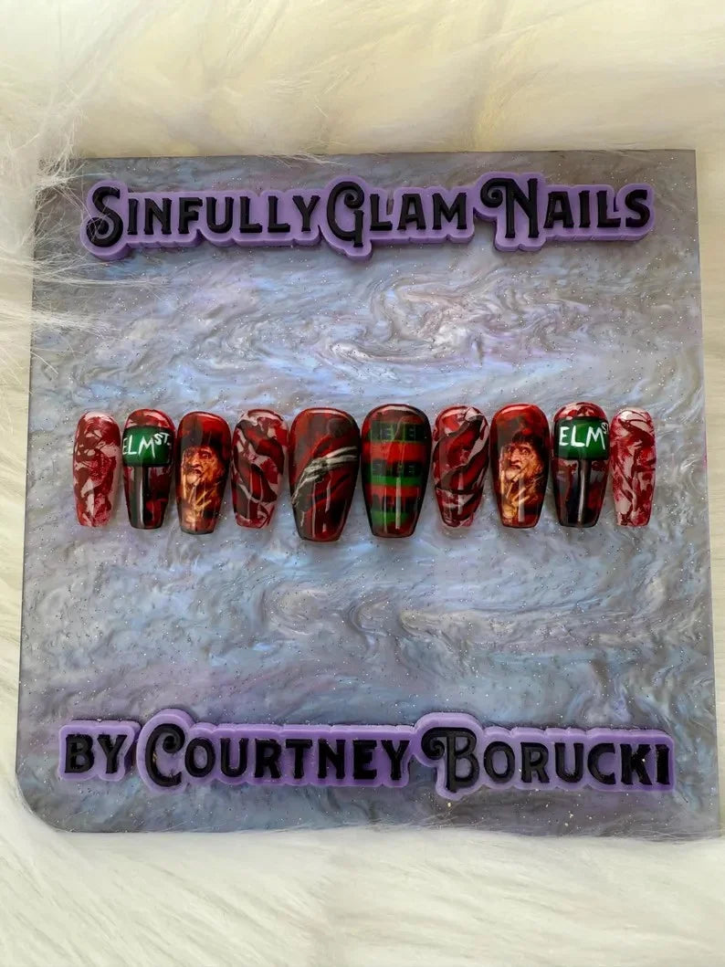 A Nightmare Manicure Press On Nails *PLEASE READ FULL DESCRIPTION*