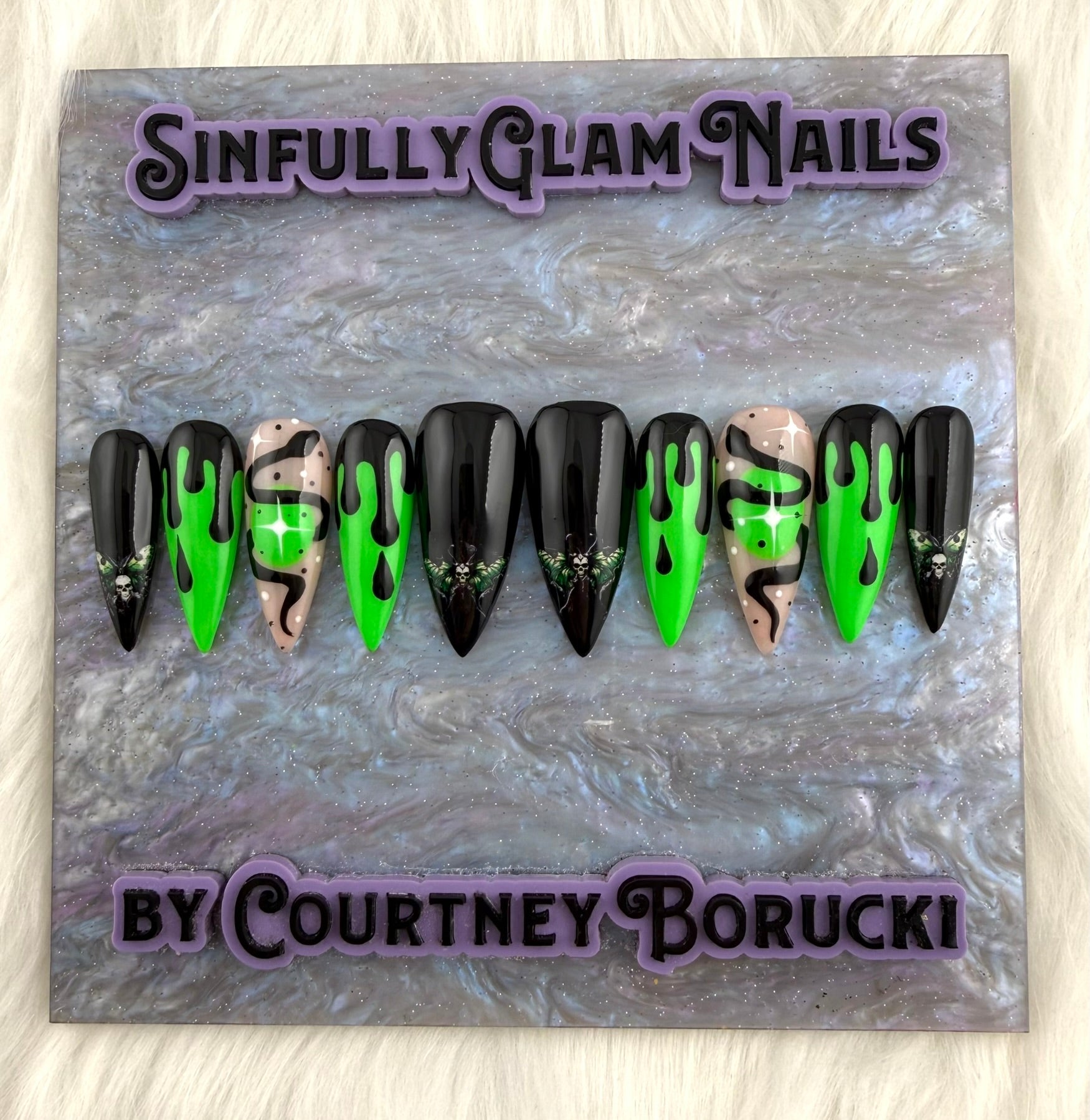 Neon Green Snakes & Moths * PLEASE READ FULL DESCRIPTION*
