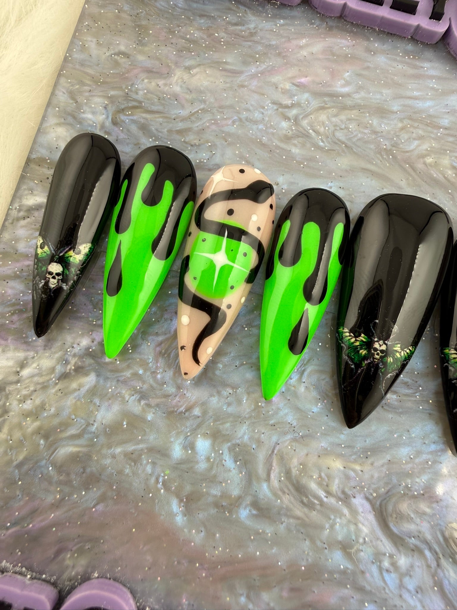 Neon Green Snakes & Moths * PLEASE READ FULL DESCRIPTION*