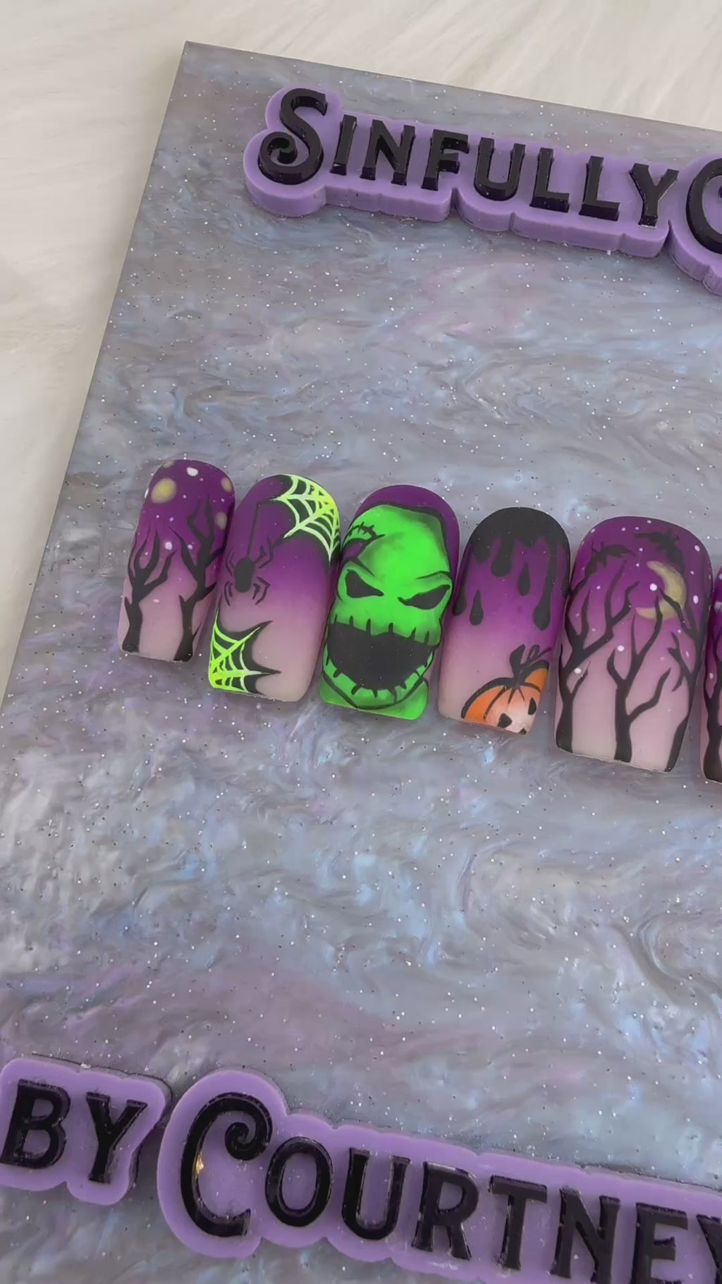 Oogie In The Night Press On Nails *PLEASE READ FULL DESCRIPTION *