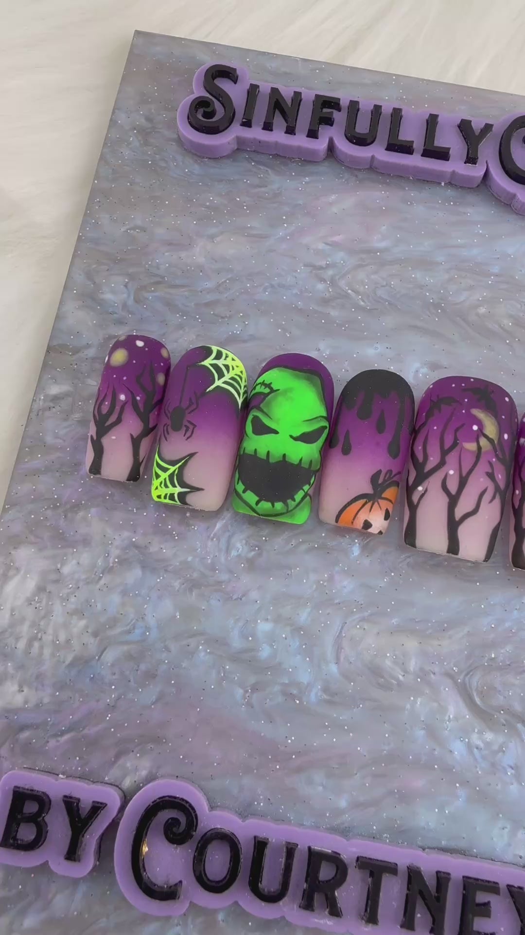 Oogie In The Night Press On Nails *PLEASE READ FULL DESCRIPTION *