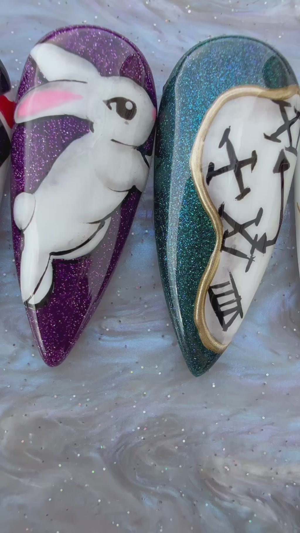 Down The Wonder Land Press On Nails *PLEASE READ FULL DESCRIPTION*