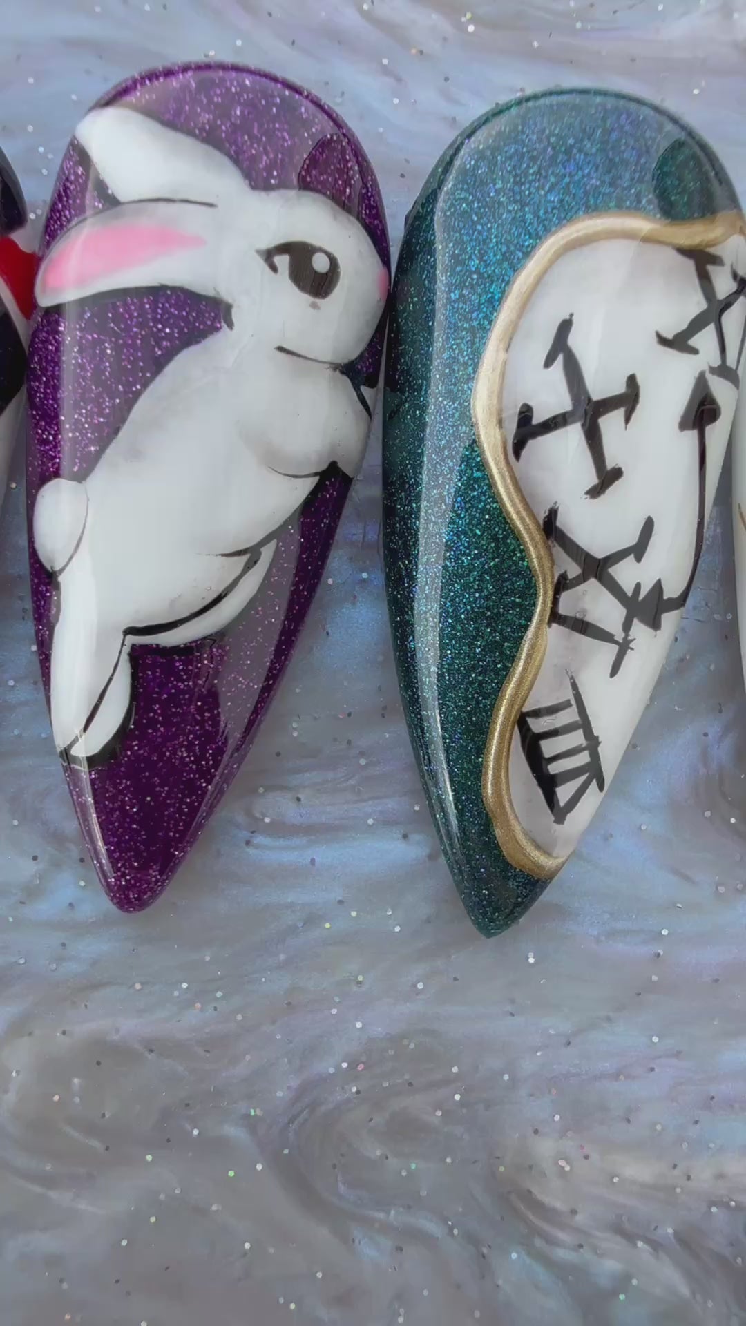Down The Wonder Land Press On Nails *PLEASE READ FULL DESCRIPTION*