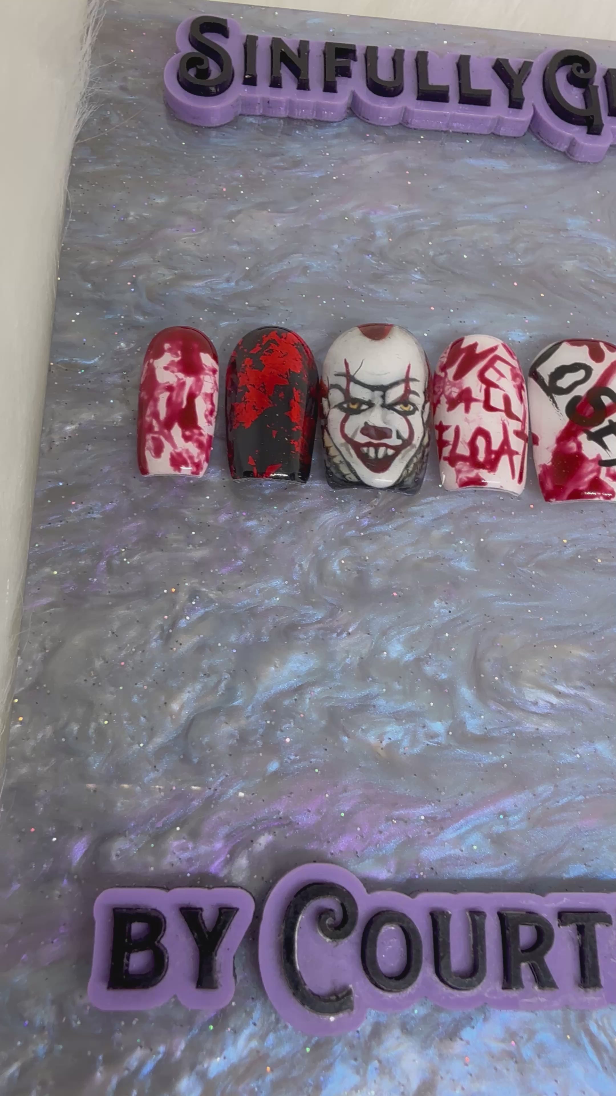 You'll Float Too Press On Nails *PLEASE READ FULL DESCRIPTION *