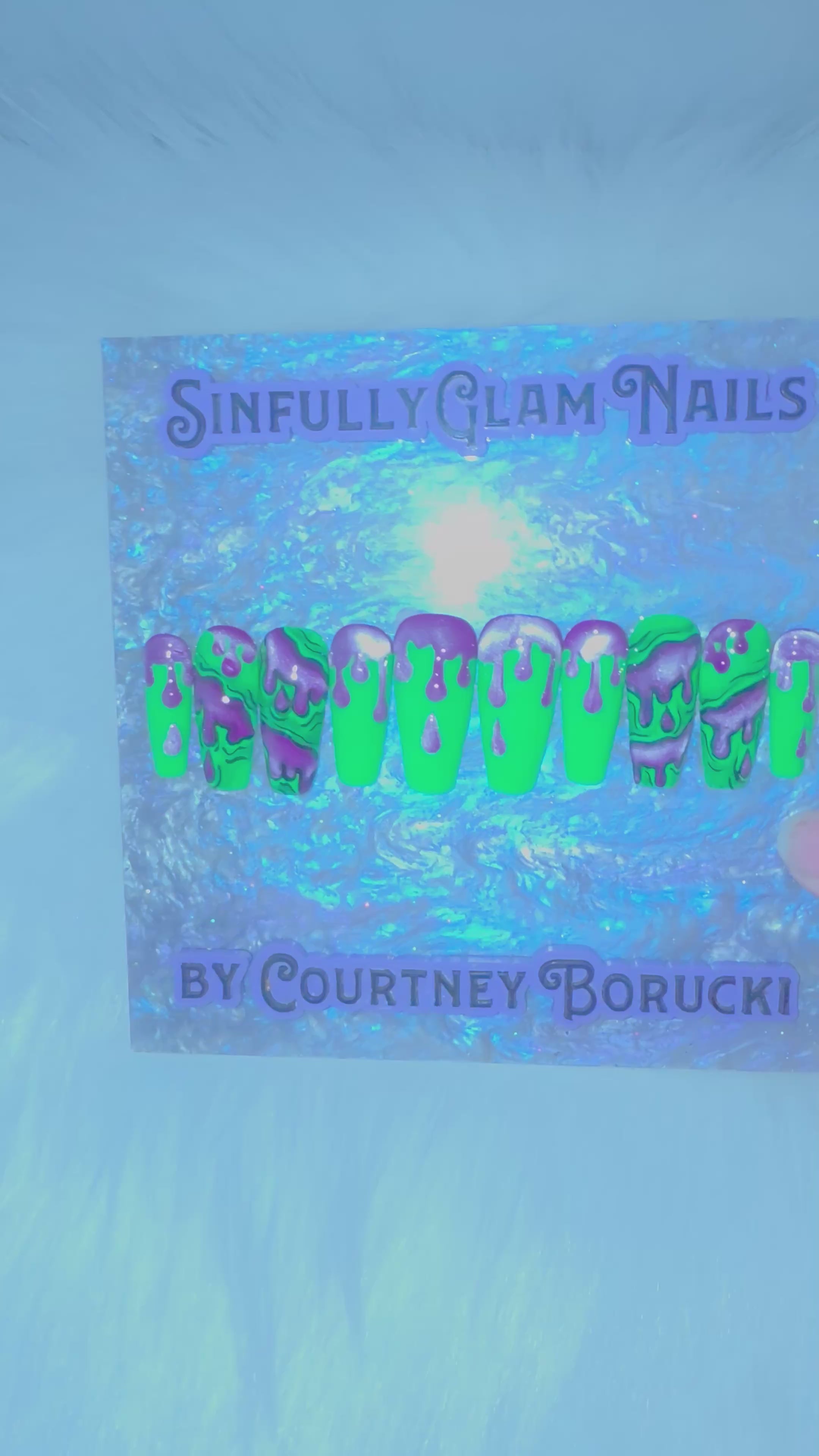 Toxic Waste Drip Press On Nails *PLEASE READ FULL DESCRIPTION *