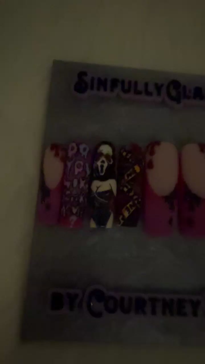 Pinup GhostFace Press On Nails *PLEASE READ FULL DESCRIPTION*