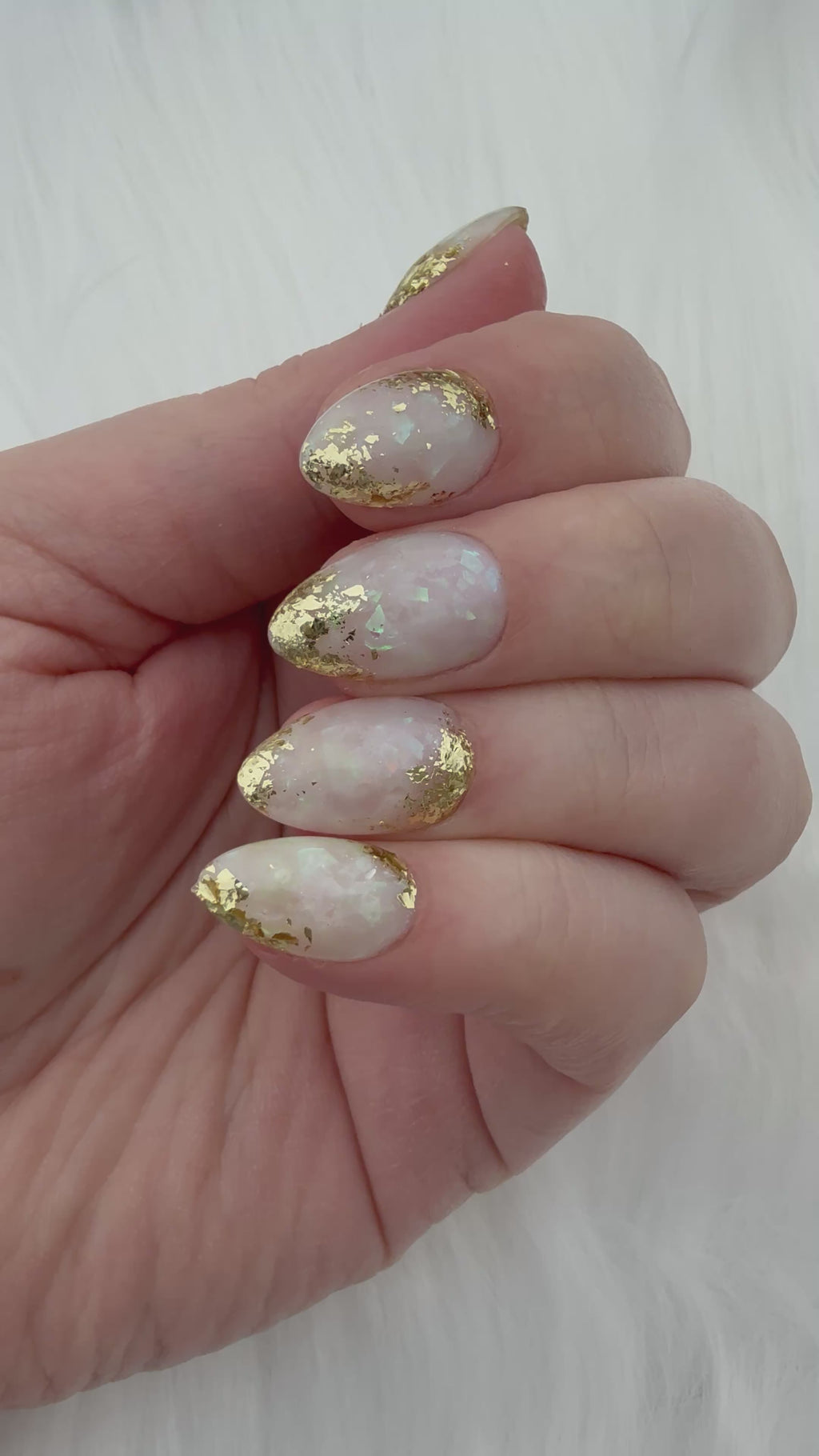 White Opal Press On Nails *PLEASE READ FULL DESCRIPTION *