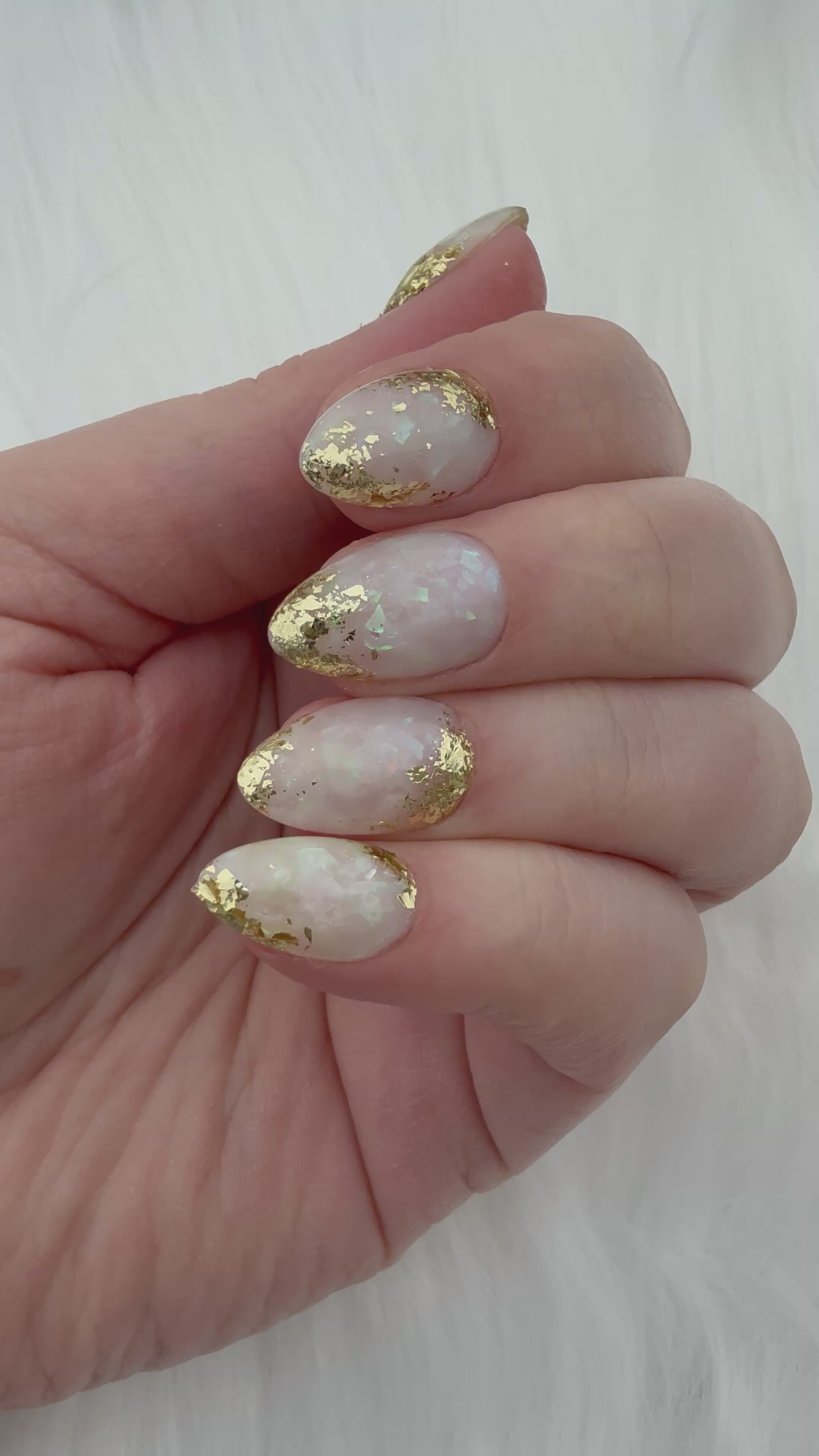 White Opal Press On Nails *PLEASE READ FULL DESCRIPTION *