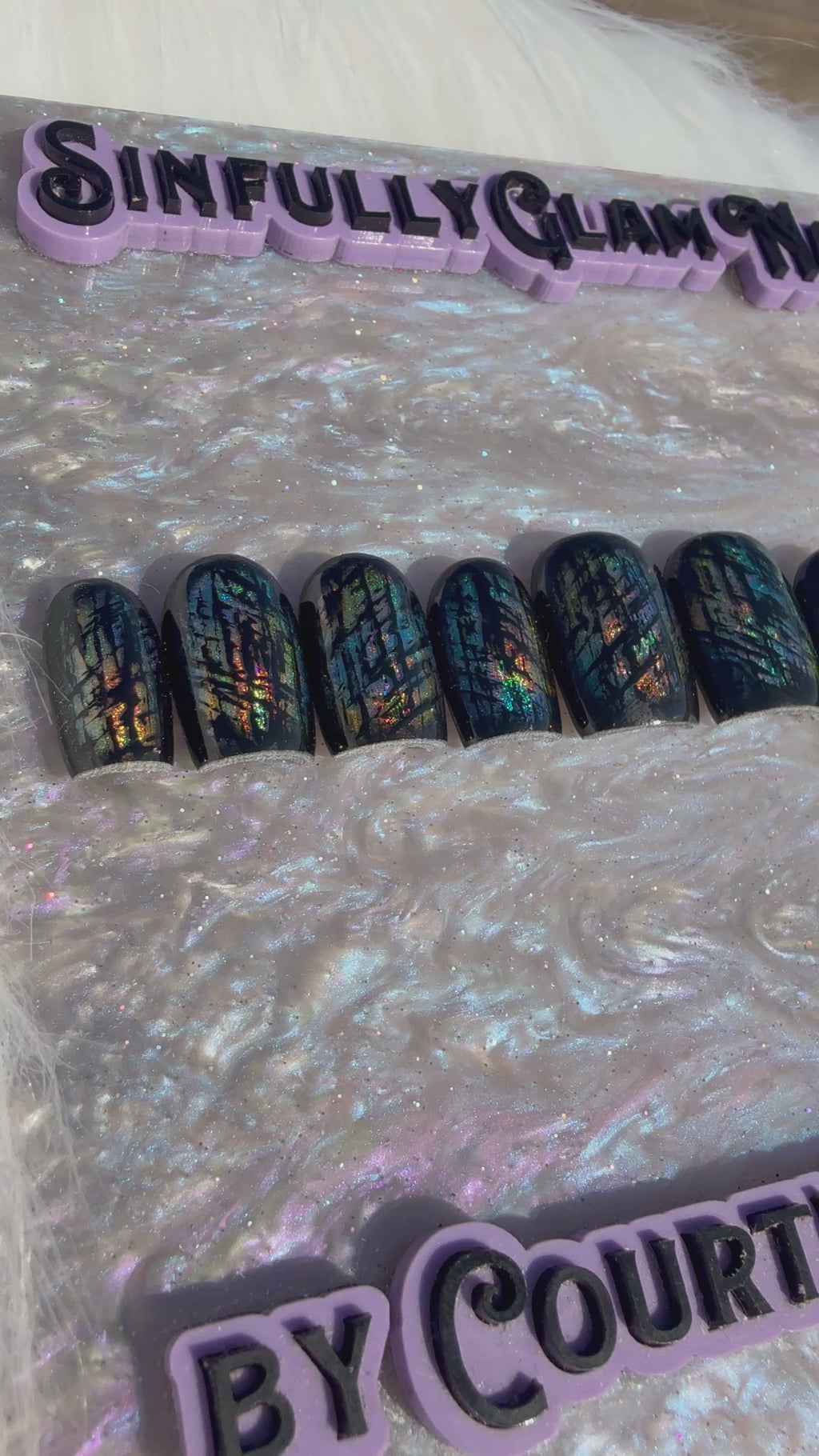 Labradorite Press On Nails *PLEASE READ FULL DESCRIPTION*