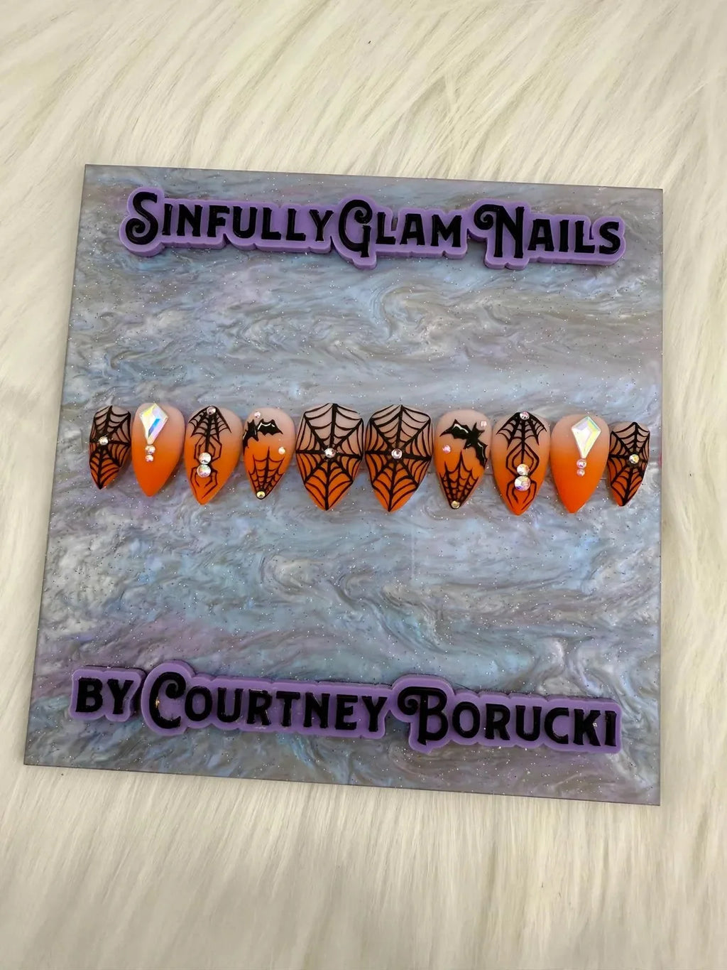 Web Of Glam Press On Nails * PLEASE READ FULL DESCRIPTION *