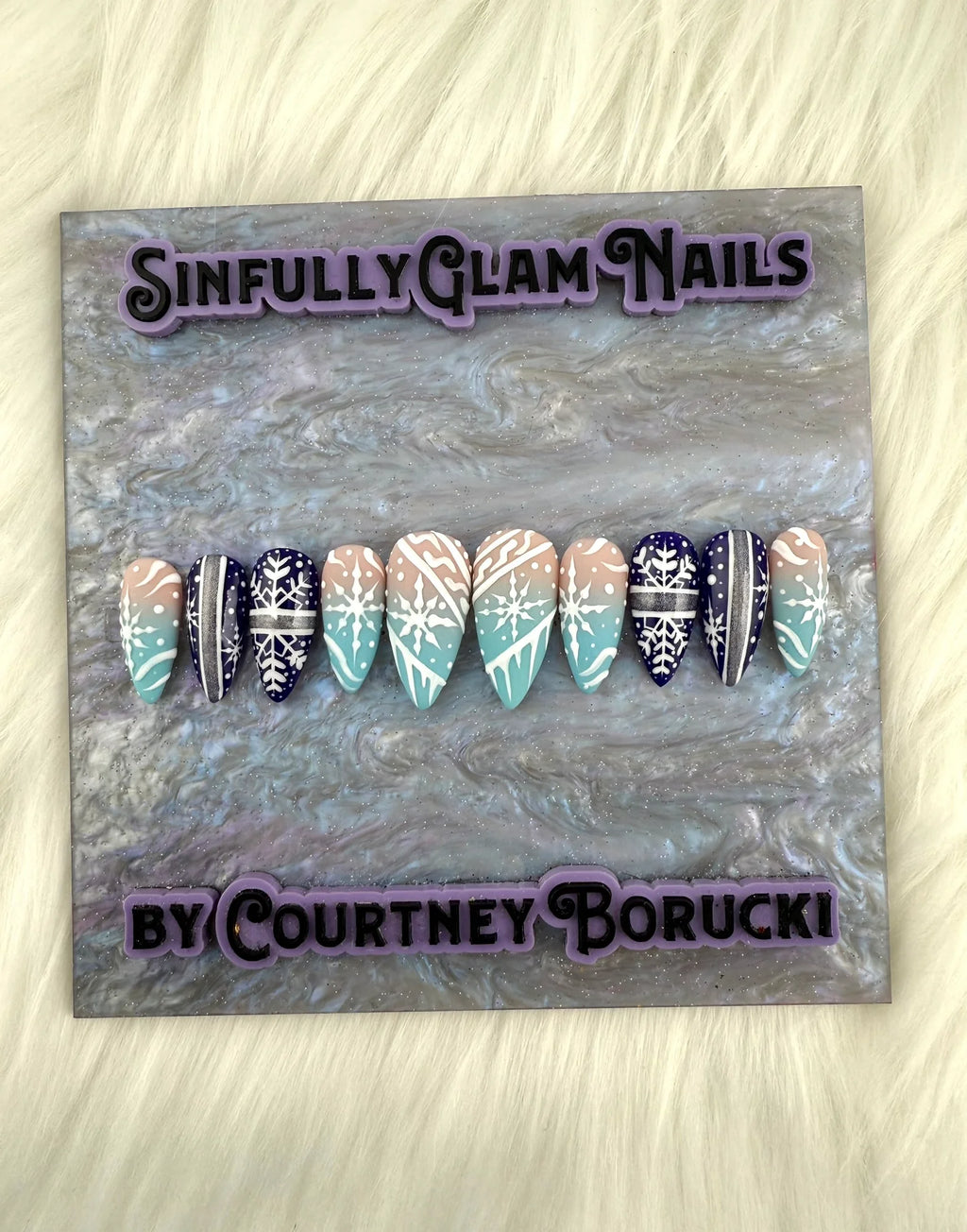 Winter Wonderland Press On Nails * PLEASE READ FULL DESCRIPTION*