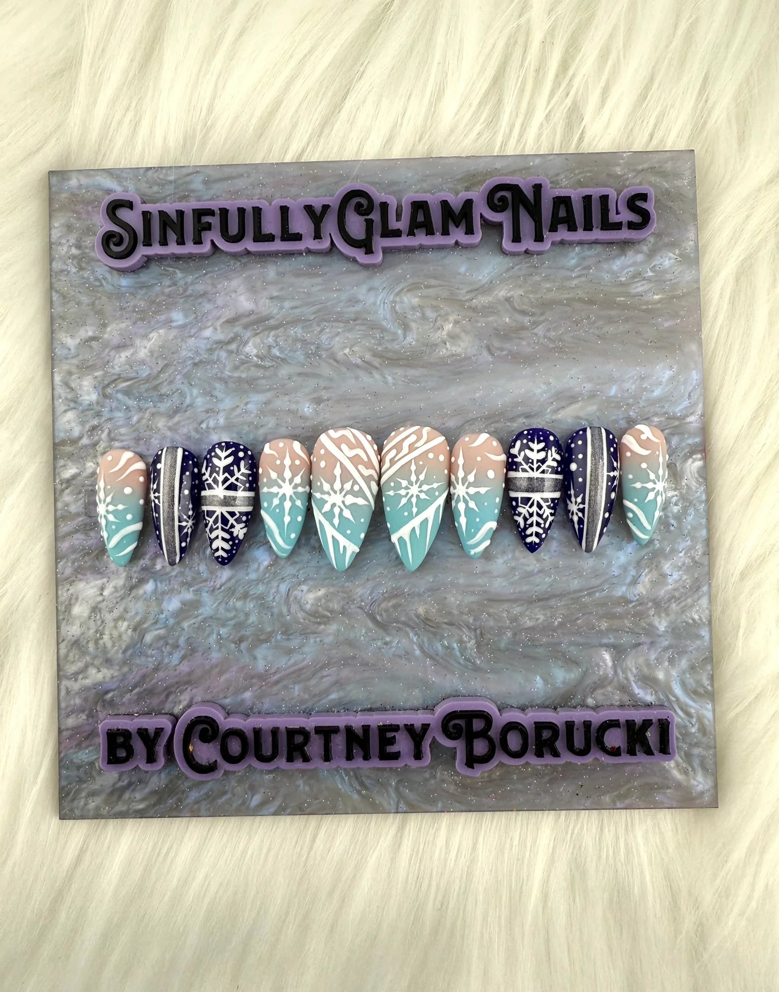 Winter Wonderland Press On Nails * PLEASE READ FULL DESCRIPTION*
