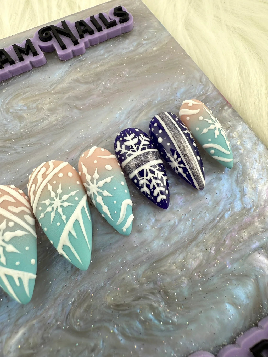 Winter Wonderland Press On Nails * PLEASE READ FULL DESCRIPTION*